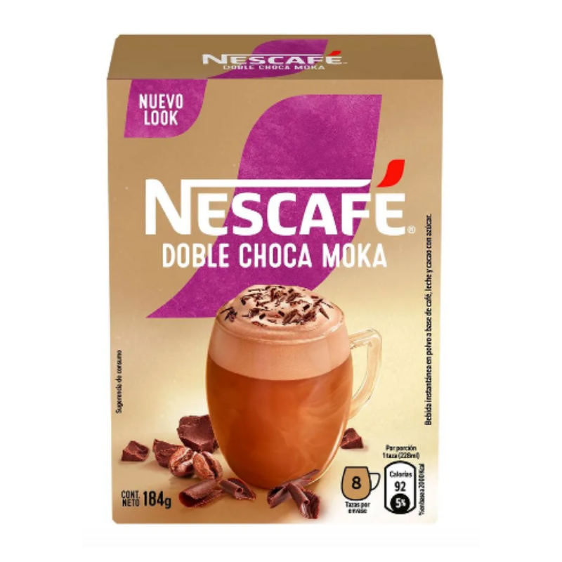 NESCAFE DOBLE CHOCA MOKA CAJA 184 G 8 UND